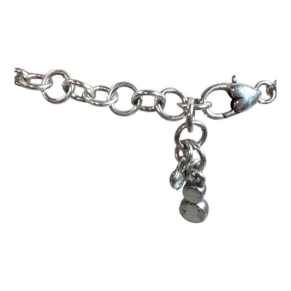 Brighton Silver Tone Swirl Reversible Pendant Necklace 18" Rhinestones CZ Boho - Picture 6 of 7